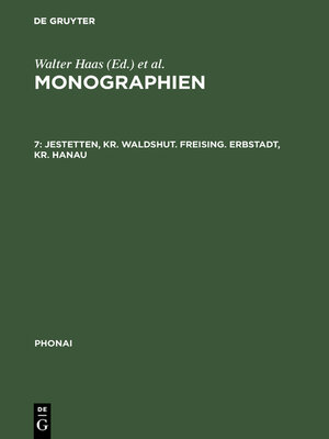 cover image of Jestetten, Kr. Waldshut. Freising. Erbstadt, Kr. Hanau